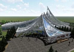 پروژه معماری فرهنگسرای مدرن – پلان های اتوکدی کانسپت و 3D حرفه‌ای لومیون