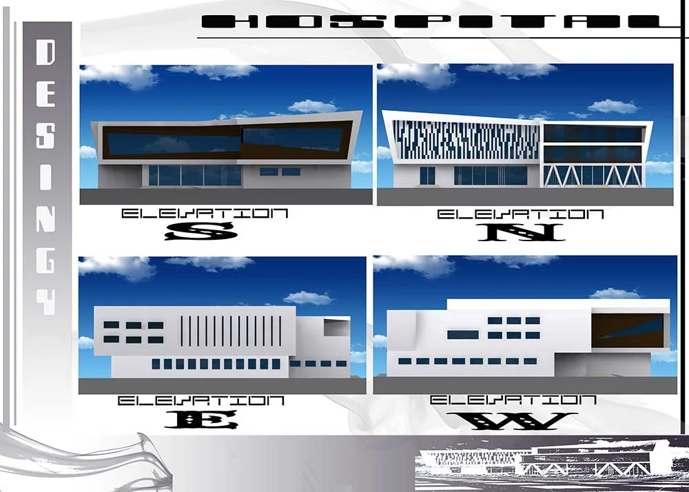3D حرفه ای پروژه طراحی معماری بیمارستان